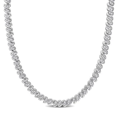 Julianna B Sterling Silver 1.98CTW Diamond Necklace