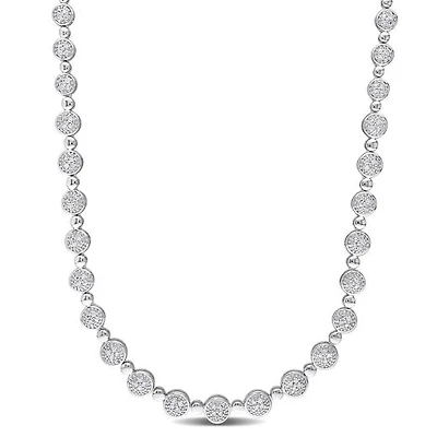 Julianna B Sterling Silver 1.00CTW Diamond Tennis Necklace