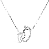Sterling Silver Diamond Mother and Child Necklace