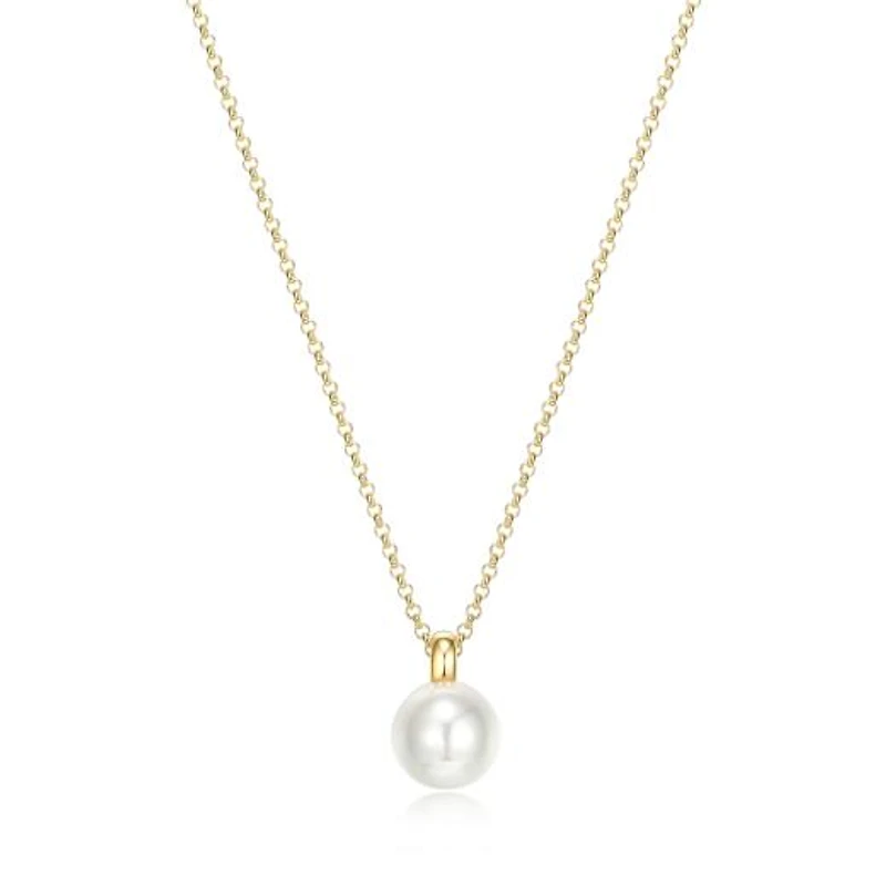 Elle Simpatico Gold Plated White Shell 17" + 3" Necklace
