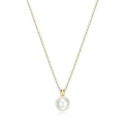 Elle Simpatico Gold Plated White Shell 17" + 3" Necklace