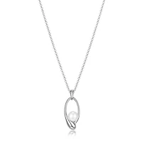 Elle Caramel White Shell Pendant 18" + 2" Necklace