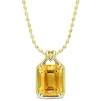 Julianna B Sterling Silver Yellow Plated Citrine and White Topaz Pendant