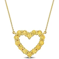 Julianna B 10K Yellow Gold Citrine Heart Pendant 17