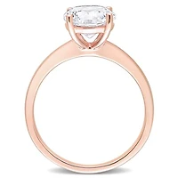 Julianna B 10K Rose Gold Created White Sapphire Solitaire Ring