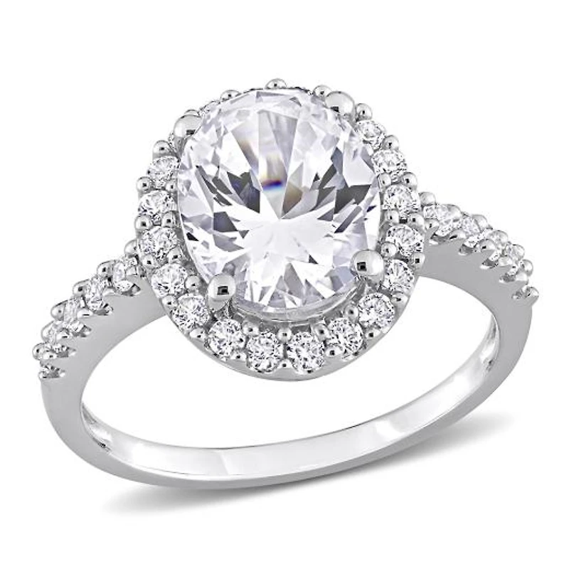 Julianna B 10K White Gold Created Sapphire Ring