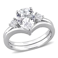 Julianna B 10K White Gold Created Sapphire Ring