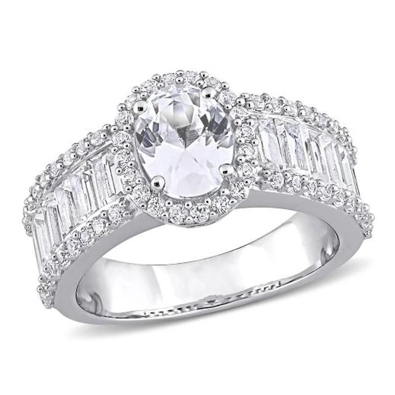 Julianna B 10K White Gold Created Sapphire Ring