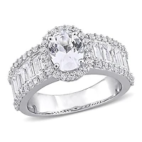 Julianna B 10K White Gold Created Sapphire Ring