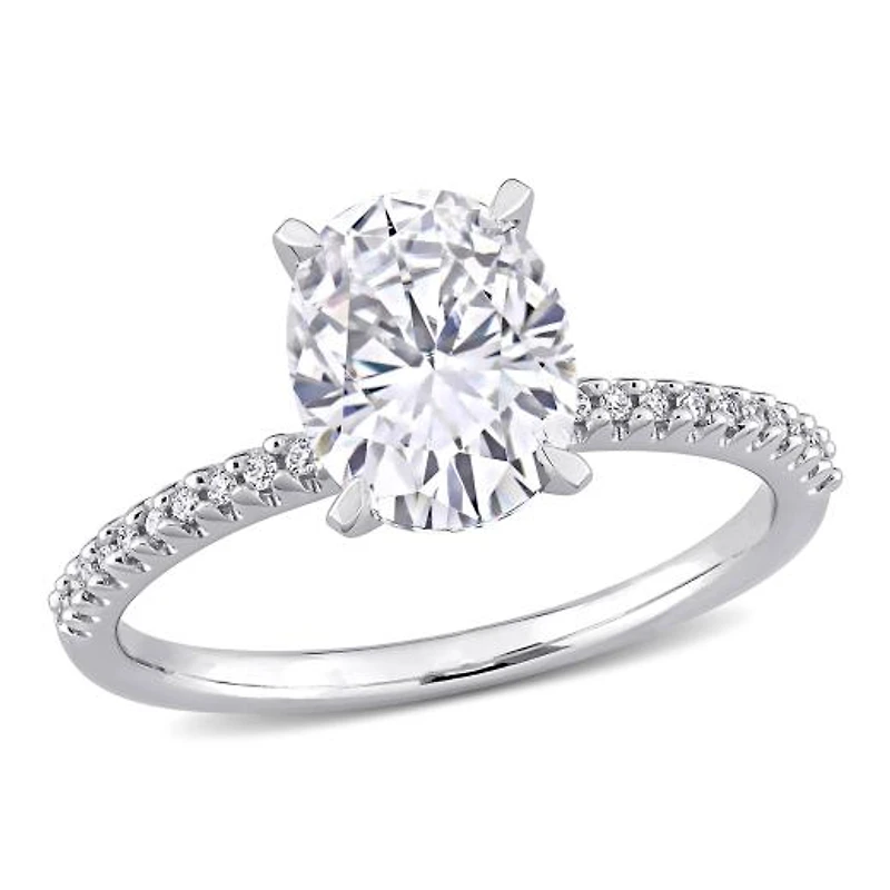 Julianna B 14K White Gold Created Sapphire and Diamond Ring