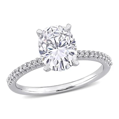 Julianna B 14K White Gold Created Sapphire and Diamond Ring