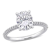 Julianna B 14K White Gold Created Sapphire and Diamond Ring