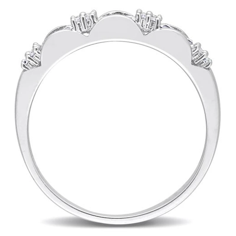 Julianna B 10K White Gold Created Sapphire and Diamond Eternity Ring