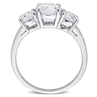 Julianna B Sterling Silver Cubic Zirconia 3 Stone Ring