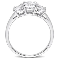 Julianna B Sterling Silver Cubic Zirconia 3 Stone Ring