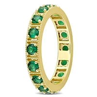 Julianna B Sterling Silver Yellow Plated Green Cubic Zirconia Eternity Band