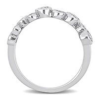 Julianna B Sterling Silver Cubic Zirconia Zig Zag Ring
