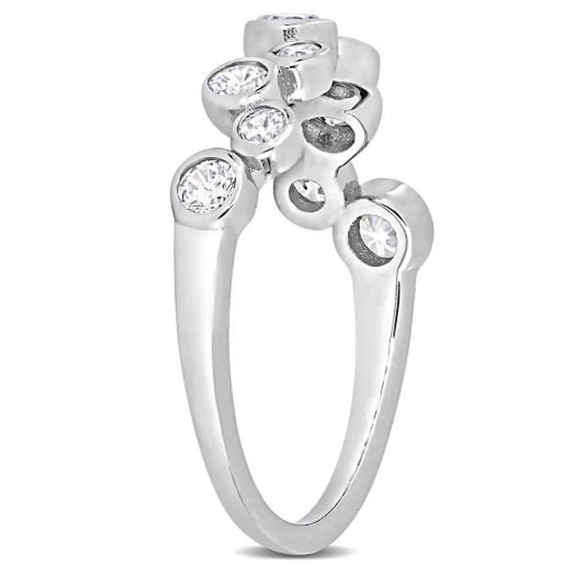 Julianna B Sterling Silver Cubic Zirconia Zig Zag Ring
