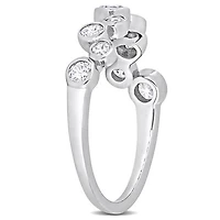 Julianna B Sterling Silver Cubic Zirconia Zig Zag Ring