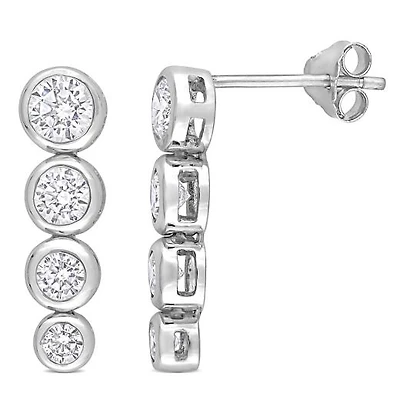 Julianna B Sterling Silver Cubic Zirconia Drop Earrings