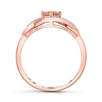 10K Rose Gold Morganite and Diamond Infinity Ring
