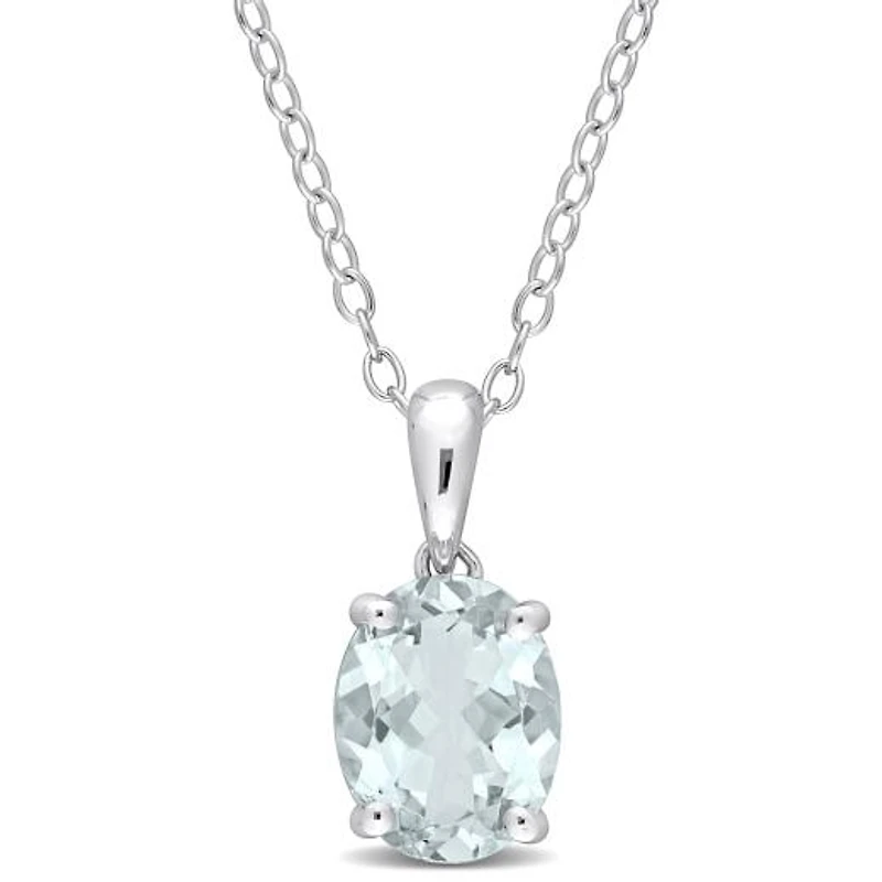 Julianna B Sterling Silver Aquamarine Pendant