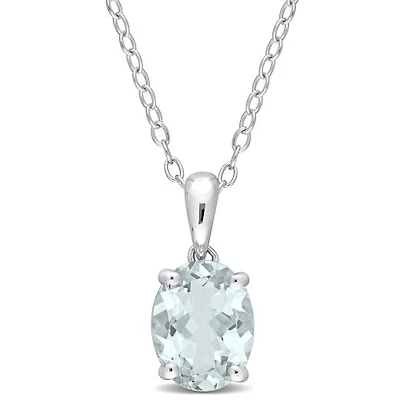 Julianna B Sterling Silver Aquamarine Pendant
