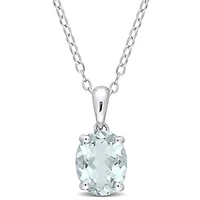 Julianna B Sterling Silver Aquamarine Pendant
