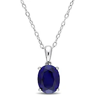 Julianna B Sterling Silver Created Sapphire Pendant
