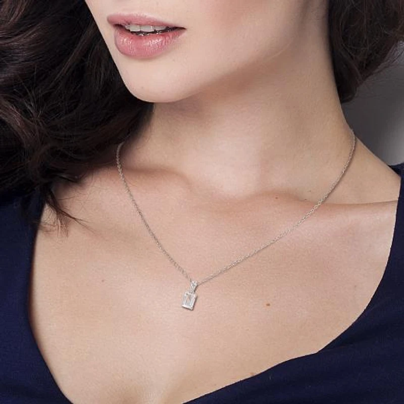 Julianna B Sterling Silver White Topaz Pendant