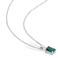 Julianna B Sterling Silver Created Emerald Pendant