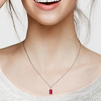 Julianna B Sterling Silver Created Ruby Pendant