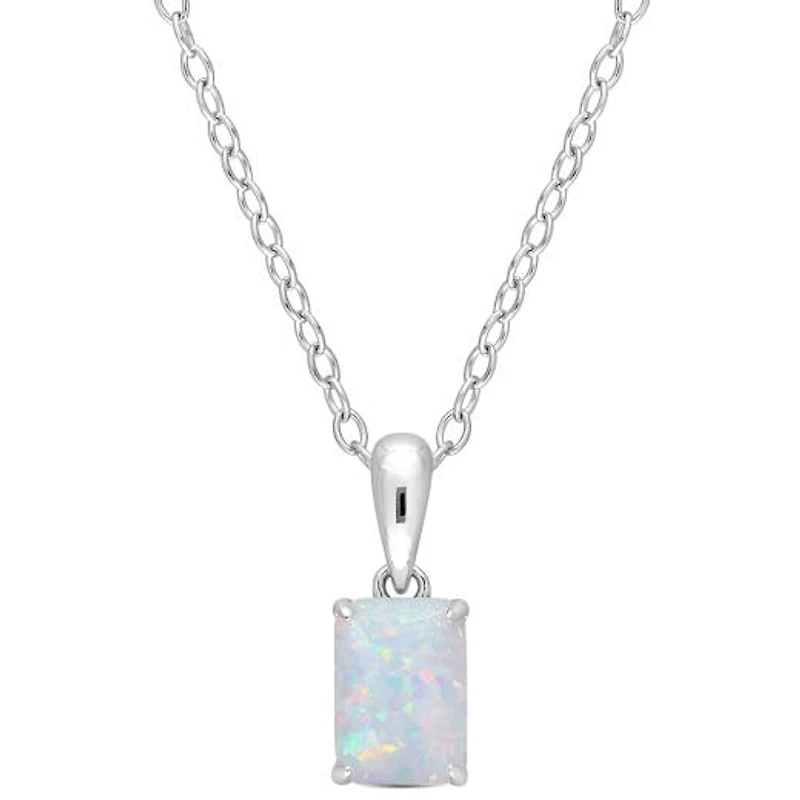 Julianna B Sterling Silver Created Opal Pendant