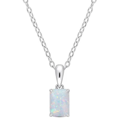 Julianna B Sterling Silver Created Opal Pendant