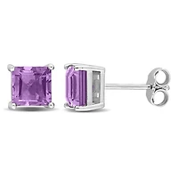 Julianna B Sterling Silver Amethyst Stud Earrings