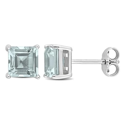 Julianna B Sterling Silver Sky Blue Topaz Stud Earrings