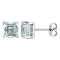Julianna B Sterling Silver Sky Blue Topaz Stud Earrings