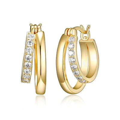 Reign Gold Double Hoop