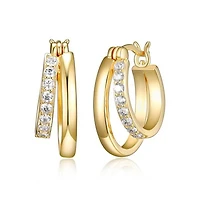 Reign Gold Double Hoop