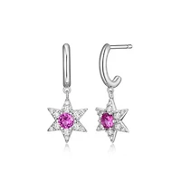 Reign Pink Sapphire Star Earrings