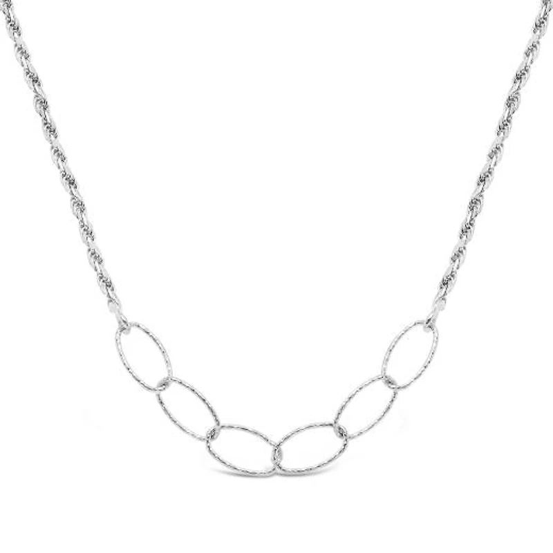 Sterling Silver 18" + 2" Extender Open Link Chain