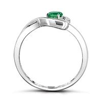 Sterling Silver Emerald Infinity Heart Ring
