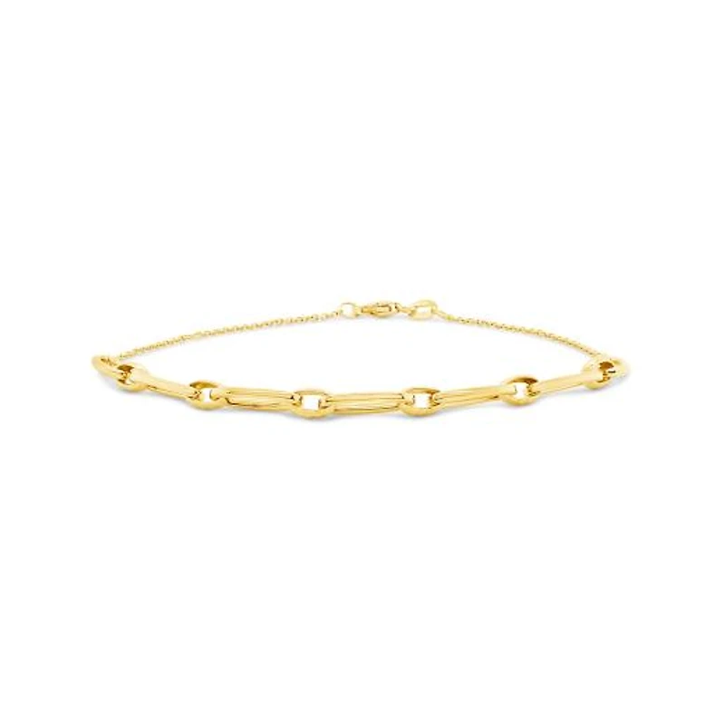 10K Yellow Gold 7.5" Paperclip Link Bracelet