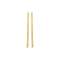 10K Yellow Gold Diamond Cut Hoop Earring
