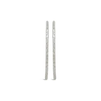 10K White Gold Diamond Cut Hoop Earring
