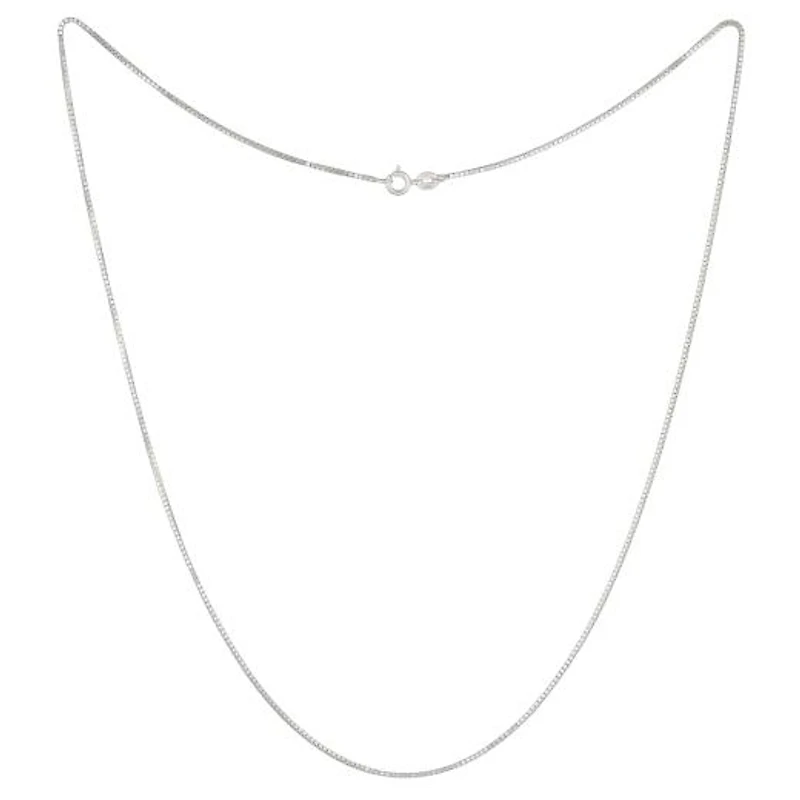 10K White Gold 18" Box Link Chain