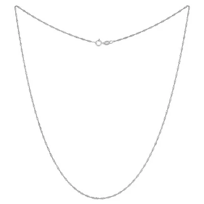 10K White Gold 16" 1.25mm Singapore Chain
