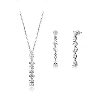 Sterling Silver Cubic Zirconia Pendant and Earring Set