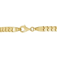 10K Yellow Gold 7.5" 3D Wave Link Bracelet