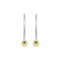 10K White Gold Sleeper with Bead